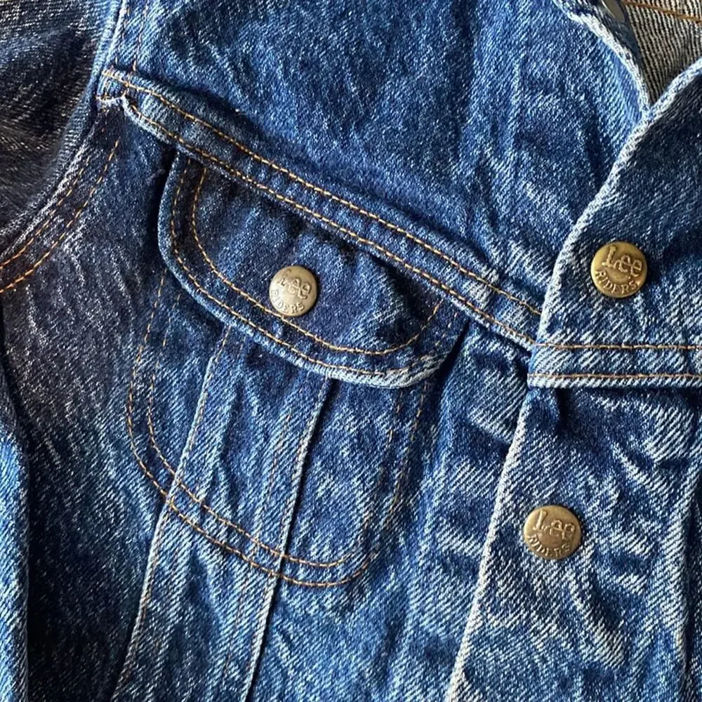 Vintage Lee Kids Jean Jacket made in USA Acid Wash Blue
